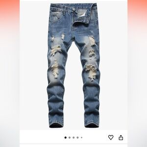 Stylish Blue Distressed Men's Jeans